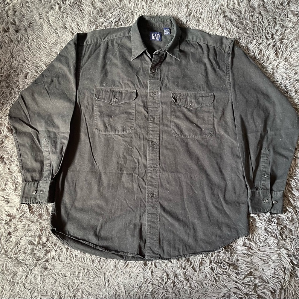 GAP Black 100% Cotton Button-Up Shirt